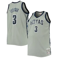 Men's Mitchell & Ness Allen Iverson Gray Georgetown Hoyas Big Tall 1995/96 Replica Player Jersey