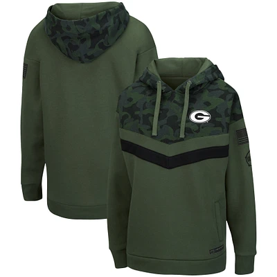 Women's Colosseum Olive/Camo Georgia Bulldogs OHT Military Appreciation Extraction Chevron Pullover Hoodie