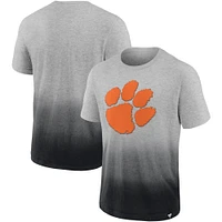 Men's Fanatics Heathered Gray/Black Clemson Tigers Team Ombre T-Shirt