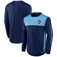 Men's Fanatics Navy/Blue Sporting Kansas City Striker Long Sleeve T-Shirt