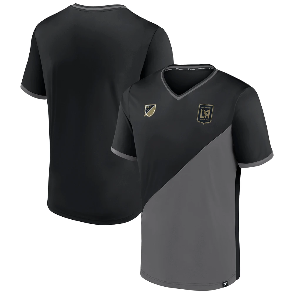 Men's Fanatics Black/Gray LAFC Striker V-Neck T-Shirt