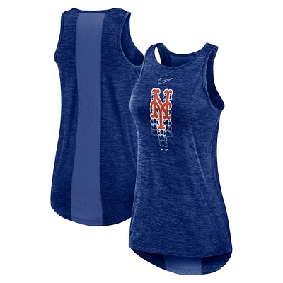 Women's Nike Royal New York Mets Logo Fade High Neck Performance Tank Top