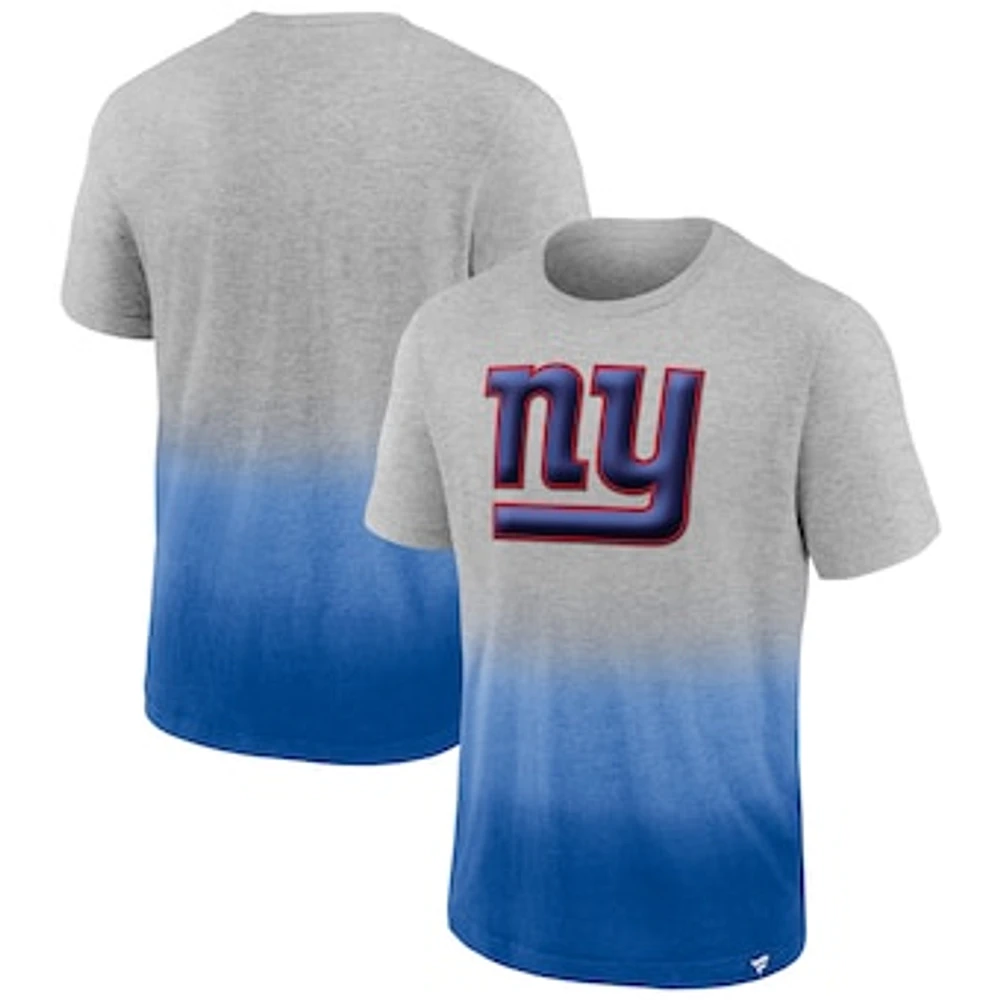 Men's Fanatics Heathered Gray/Royal New York Giants Team Ombre - T-Shirt