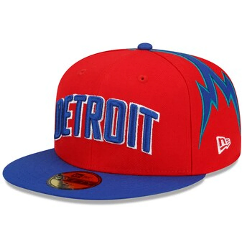 Men's New Era Royal/Red Detroit Pistons 2021/22 City Edition City Edition Official 59FIFTY Fitted Hat