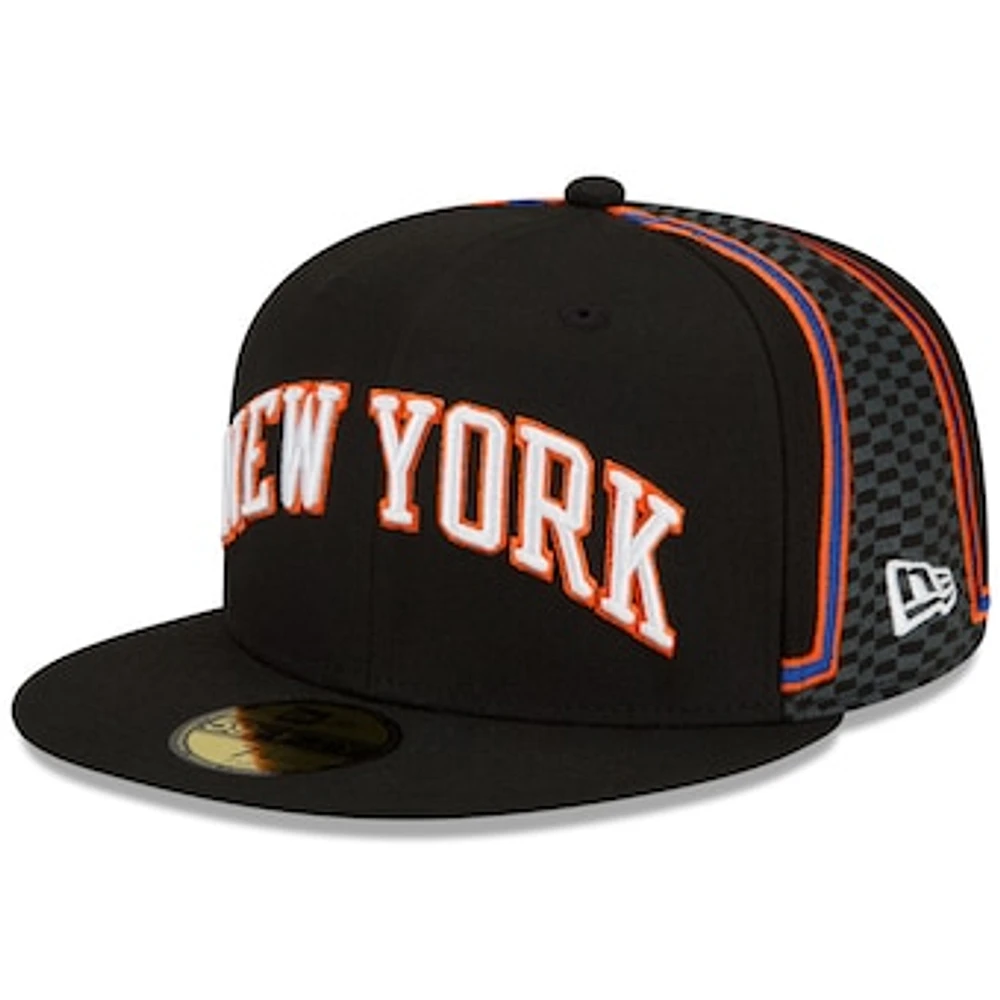 Men's New Era Black York Knicks 2021/22 City Edition Official 59FIFTY Fitted Hat