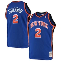 Men's Mitchell & Ness Larry Johnson Blue New York Knicks 1998/99 Big & Tall Hardwood Classics Swingman Jersey