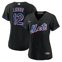 Women's Nike Francisco Lindor Black New York Mets 2022 Alternate Replica Player Jersey