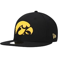 Men's New Era Black Iowa Hawkeyes Logo Basic 59FIFTY Fitted Hat