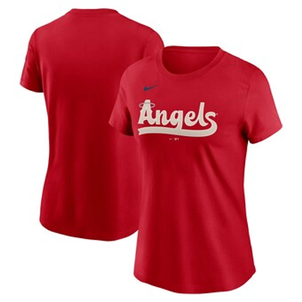 Women's Nike Red Los Angeles Angels City Connect Wordmark T-Shirt