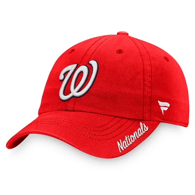 Women's Fanatics Red Washington Nationals Team Core Adjustable Hat