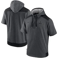 Men's Nike Heathered Charcoal Detroit Tigers Authentic Collection Flux Performance - Quarter-Zip Short Sleeve Hoodie