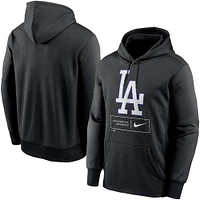 Men's Nike Black Los Angeles Dodgers Pattern Logo Performance - Pullover Hoodie