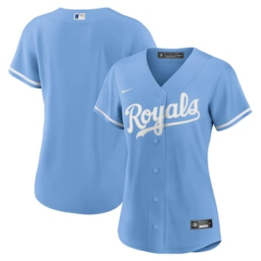 Women's Nike Light Blue Kansas City Royals Alternate Replica Team Logo Jersey