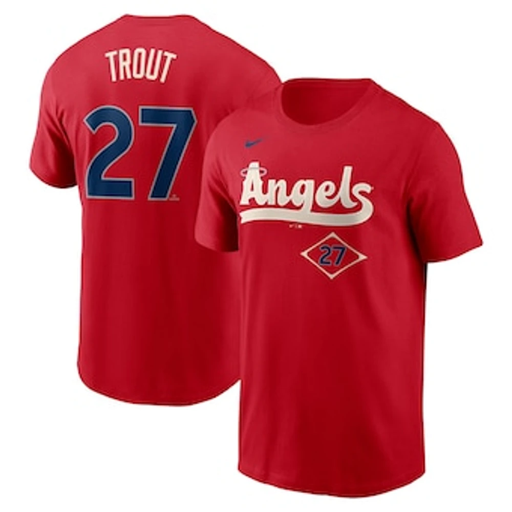 Men's Nike Mike Trout Red Los Angeles Angels City Connect Name & Number T-Shirt