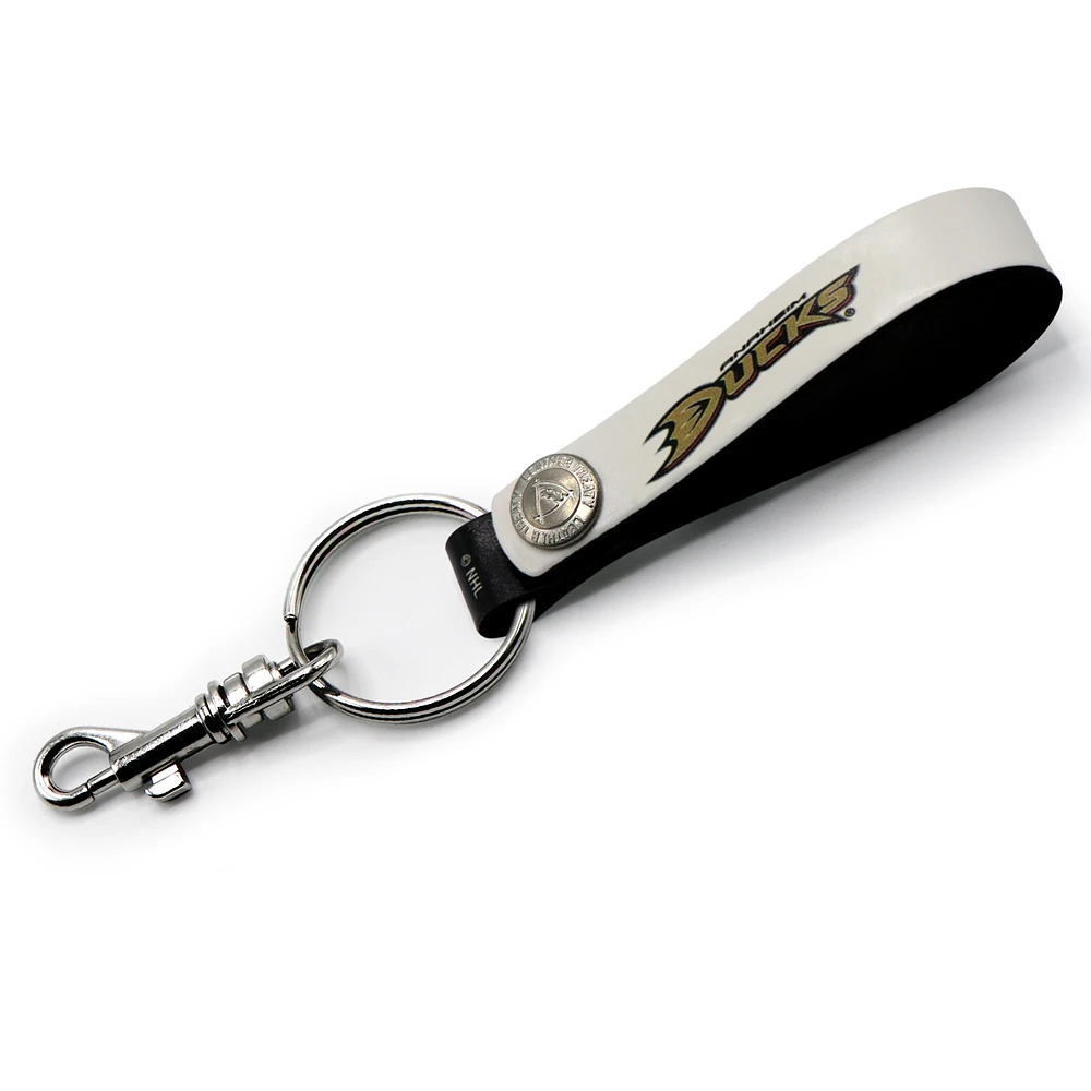 Anaheim Ducks Personalized Leather Loop Keychain