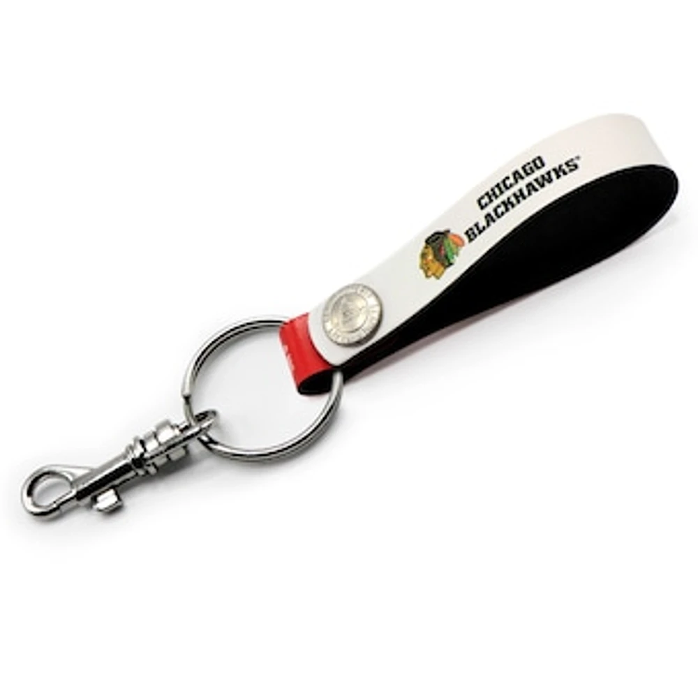 Chicago Blackhawks Personalized Leather Loop Keychain