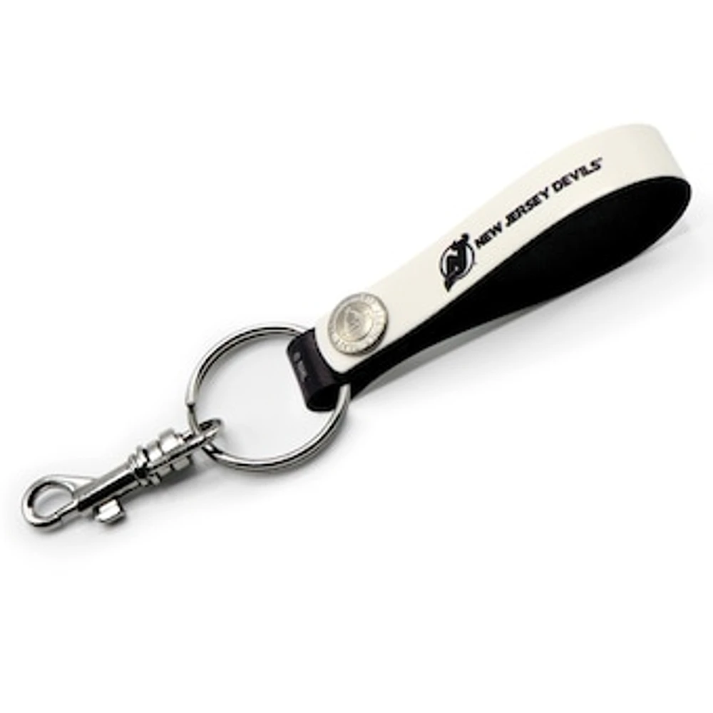 New Jersey Devils Personalized Leather Loop Keychain