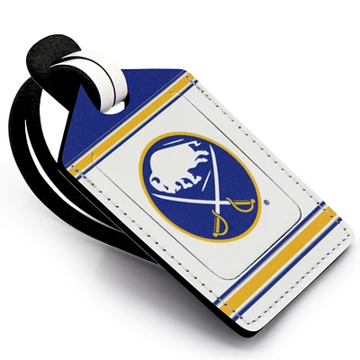 White Buffalo Sabres Personalized Leather Luggage Tag