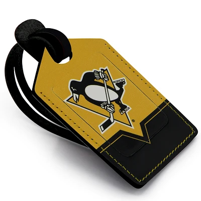 Gold Pittsburgh Penguins Personalized Leather Luggage Tag