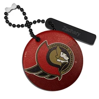 Red Ottawa Senators Personalized Leather Round Bag Tag