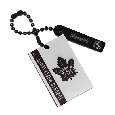 White Toronto Maple Leafs Logo Personalized Leather Rectangle Bag Tag