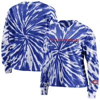 Women's WEAR by Erin Andrews Blue Montreal Canadiens Tie-Dye - Long Sleeve T-Shirt