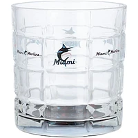 Miami Marlins 10oz. Team Bottoms Up Squared Rocks Glass