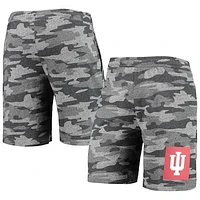 Men's Concepts Sport Charcoal/Gray Indiana Hoosiers Camo Backup Terry Jam Lounge Shorts