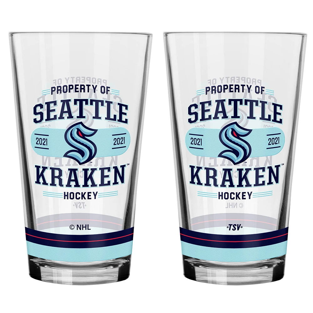 Seattle Kraken 2-Piece Mixing Glass Set