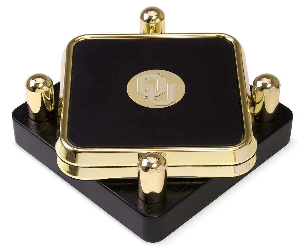 Oklahoma Sooners Gold 2-Piece Square Coaster Set