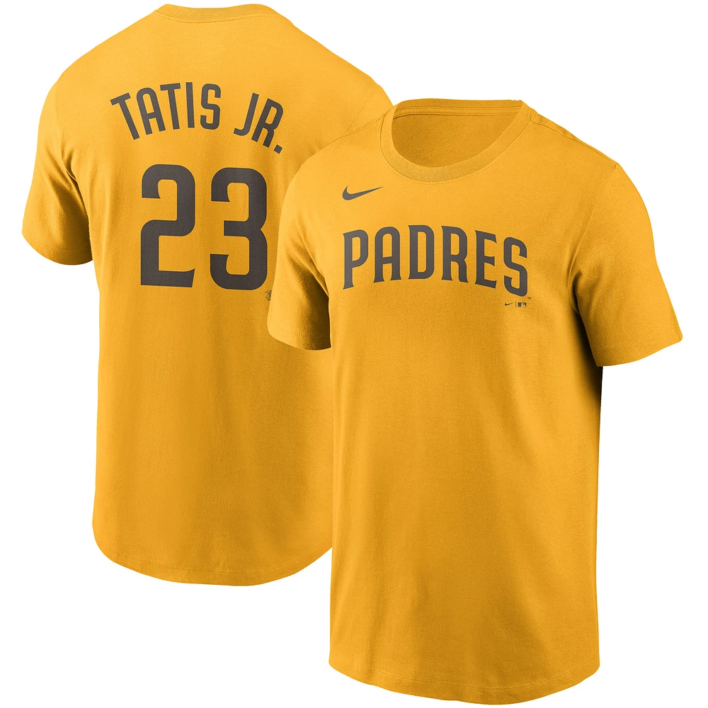 Men's Nike Fernando Tatis Jr. Gold San Diego Padres Name & Number - T-Shirt