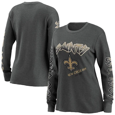 Women's WEAR by Erin Andrews Gray New Orleans Saints - Long Sleeve Thermal Top