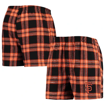 Men's Concepts Sport Black/Orange San Francisco Giants Takeaway Flannel Boxers