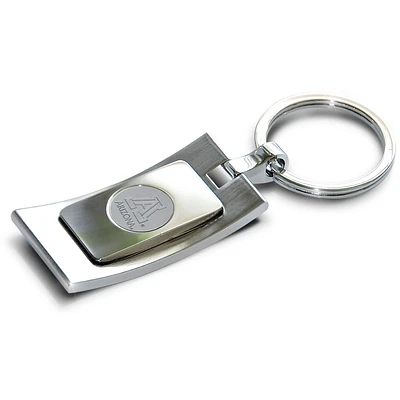 Silver Arizona Wildcats Curve Key Ring
