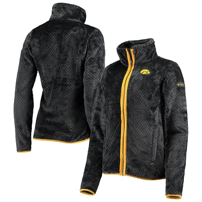 Women's Columbia Charcoal Iowa Hawkeyes Fireside II Sherpa Full-Zip Jacket