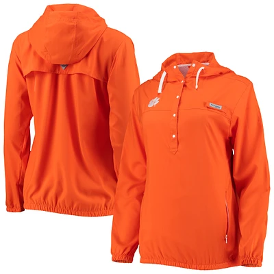 Women's Columbia Orange Clemson Tigers Tamiami Sun-Protection Omni-Wick Pullover Hoodie