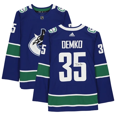 Thatcher Demko Vancouver Canucks Autographed adidas Authentic Jersey