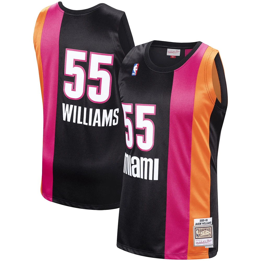 Men's Mitchell & Ness Jason Williams Black Miami Heat 2005/06 Hardwood Classics Swingman Jersey