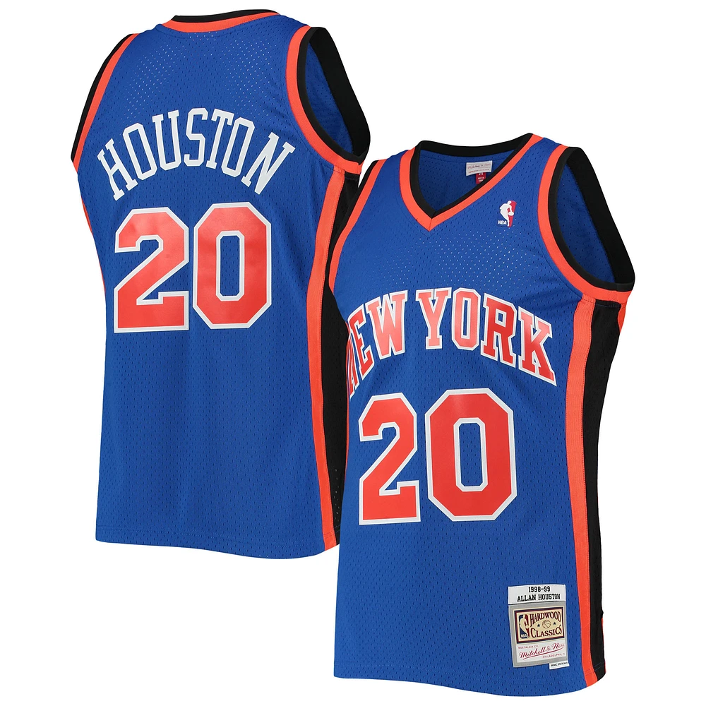 Men's Mitchell & Ness Allan Houston Blue New York Knicks Hardwood Classics Swingman Jersey