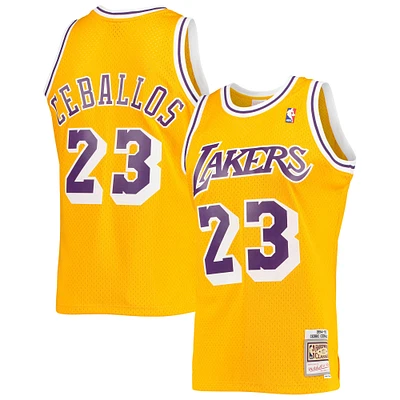 Men's Mitchell & Ness Cedric Ceballos Gold Los Angeles Lakers 1994/95 Hardwood Classics Swingman Jersey