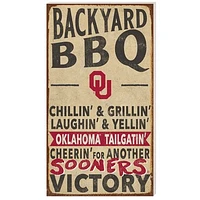 Oklahoma Sooners 11'' x 20'' Indoor/Outdoor BBQ Sign