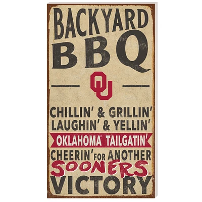 Oklahoma Sooners 11'' x 20'' Indoor/Outdoor BBQ Sign