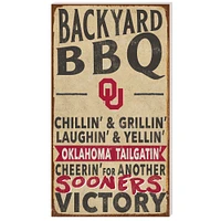 Oklahoma Sooners 11'' x 20'' Indoor/Outdoor BBQ Sign