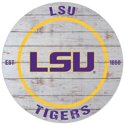 LSU Tigers 20'' x 20'' Indoor/Outdoor Weathered Circle Sign