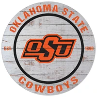 Oklahoma State Cowboys 20'' x 20'' Indoor/Outdoor Weathered Circle Sign
