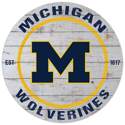 Michigan Wolverines 20'' x 20'' Indoor/Outdoor Weathered Circle Sign