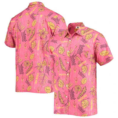 Men's Wes & Willy Maroon Arizona State Sun Devils Vintage Floral Button-Up Shirt