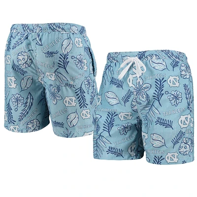 Men's Wes & Willy Carolina Blue North Tar Heels Vintage Floral Swim Trunks