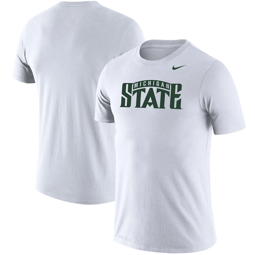 Men's Nike White Michigan State Spartans School Logo Legend Performance T-Shirt