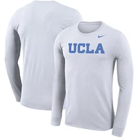 Men's Nike White UCLA Bruins Legend Wordmark Performance Long Sleeve T-Shirt